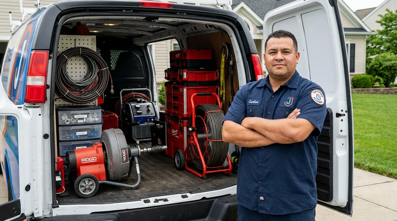 Professional drain cleaning equipment and Johns Plumbing LLC plumber in Longview