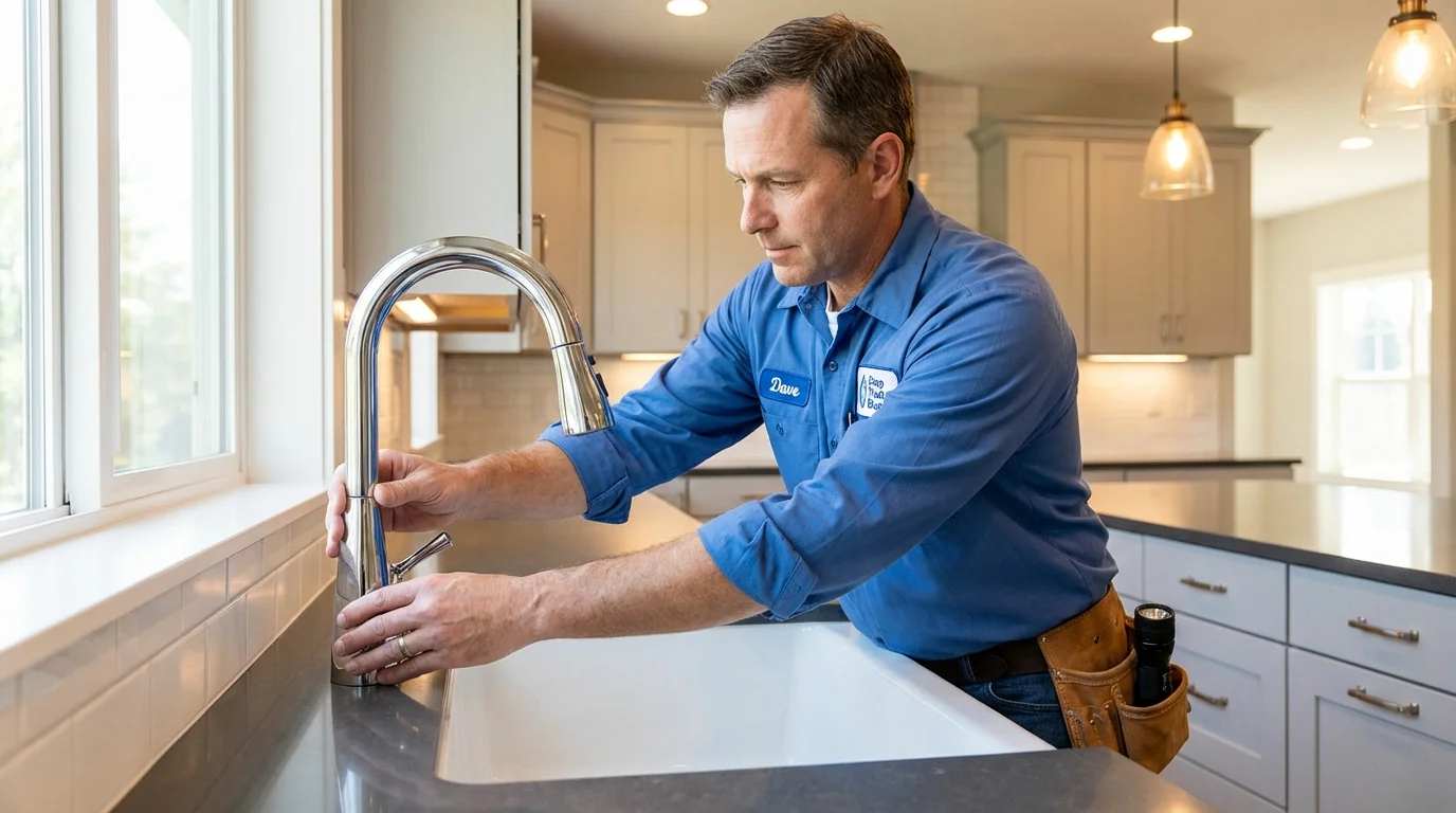 Kitchen faucet installation by Johns Plumbing LLC in Longview